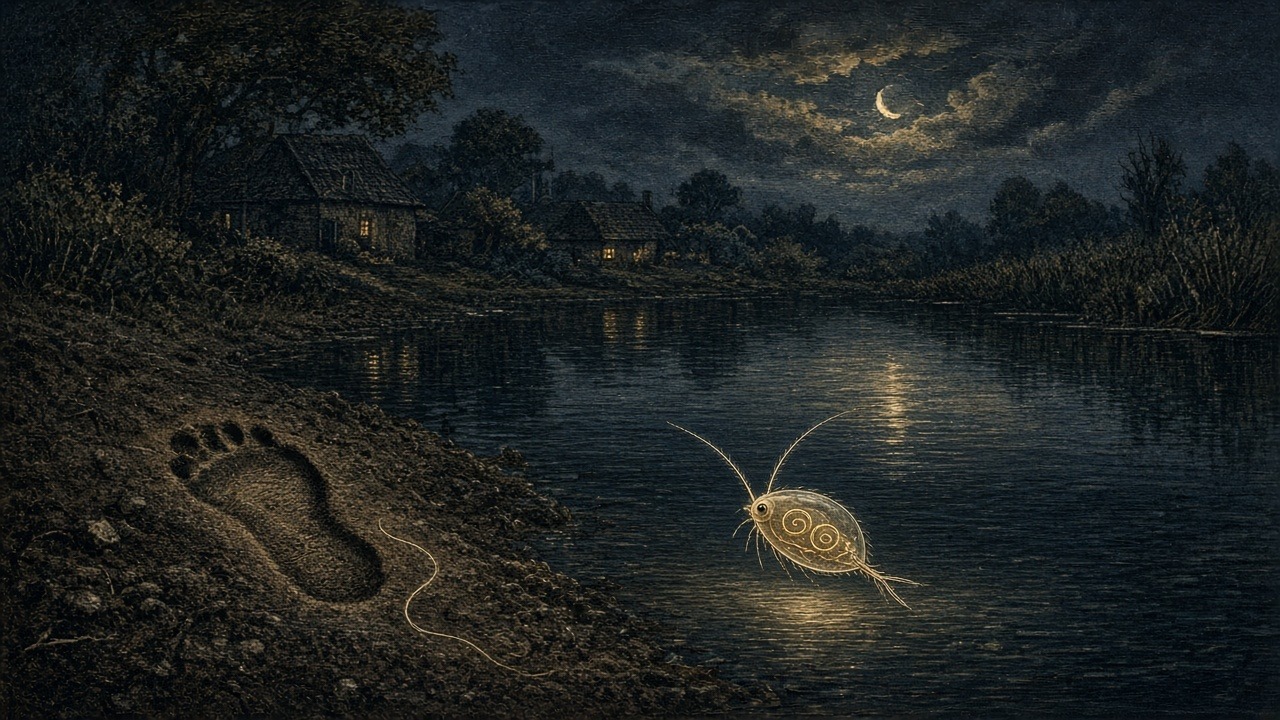The Last Well: an illustration of Dracunculus medinensis, the Guinea worm