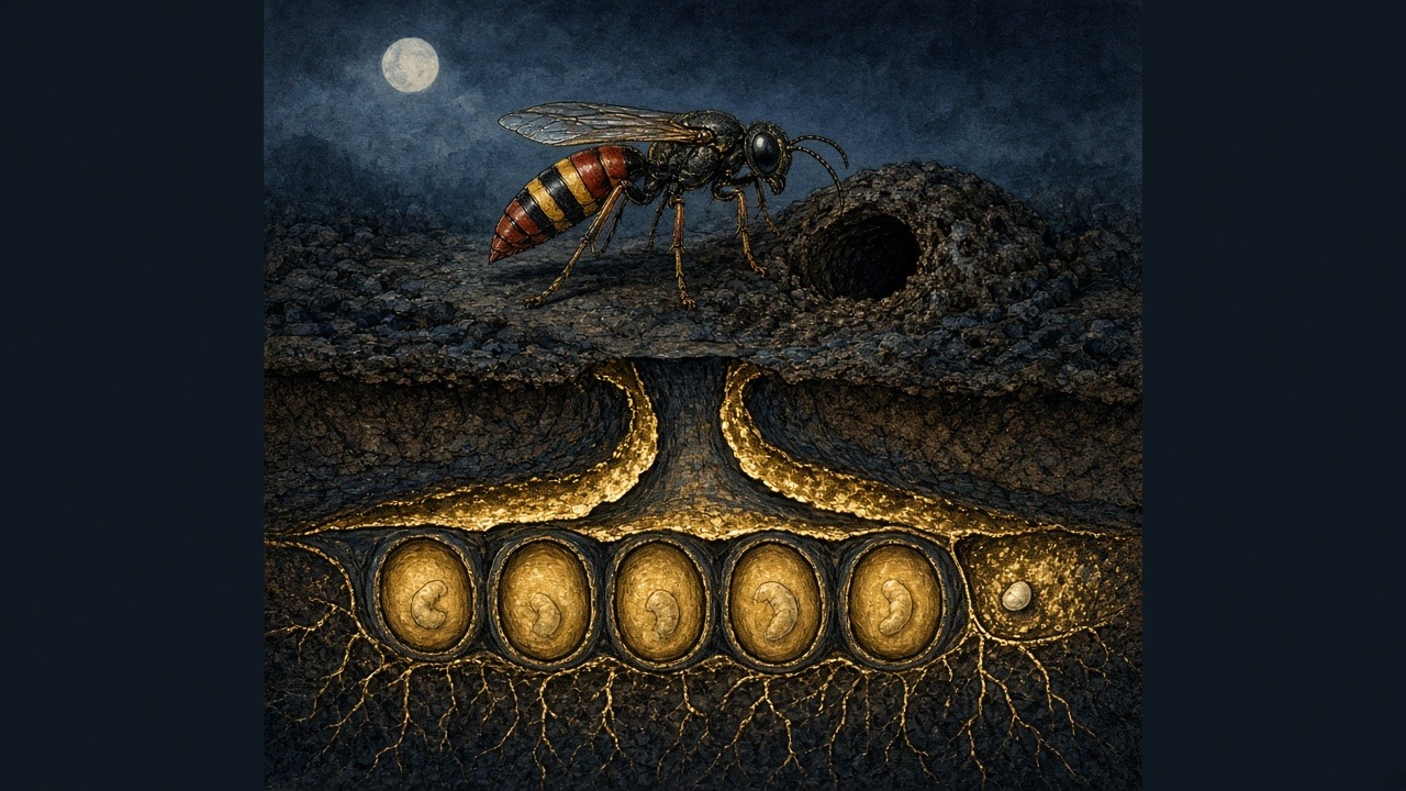 Wasp-Waisted Understudy: an illustration of Nomada, the nomad bees, cuckoos of mining bees