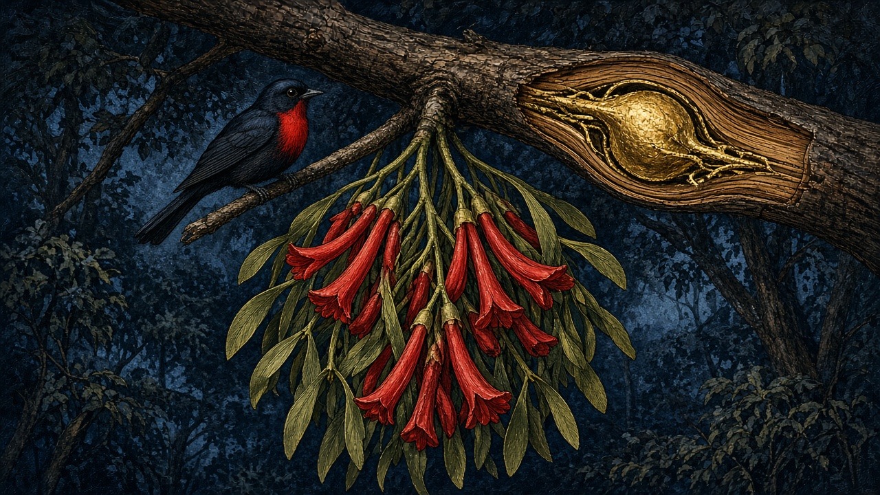 Canopy Law: an illustration of Loranthaceae, the showy mistletoes